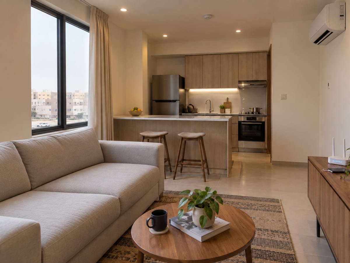 وحدة سكنية مجهّزة من نزيل — إيجار شامل الكهرباء والمياه والإنترنت